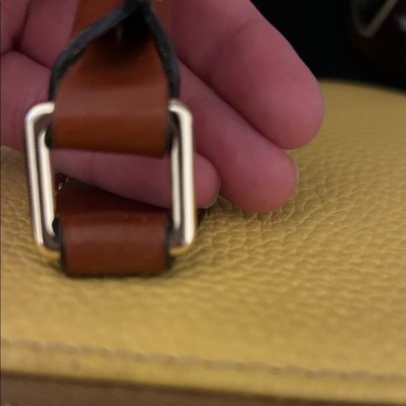 Dooney & Bourke Vibrant Yellow and Rich Brown Satchel - Picture 5 of 13
